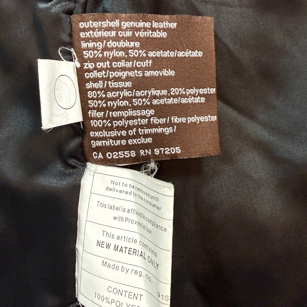 🧥 Danier Black Genuine Leather Mid-Length Coat Women's Large - Picture 6 of 11